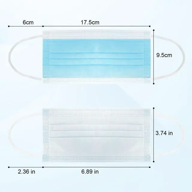 Alt view image 3 of 7 - 50 Pack Disposable Face Masks ASTM Level 2, Medical Grade | Comfortable, Soft, Breathable