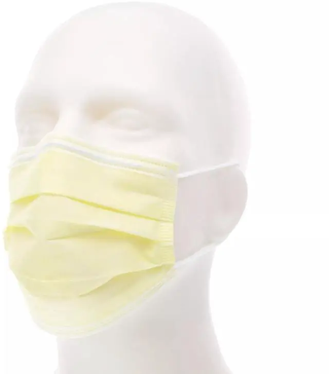 Main image of ASTM F2100 Level 1 Procedure Mask | Medical Face Mask | Spunbond Polypropylene Inner Layer | Softex Binding | Pleated Design | Nose Wire | Ear Loops | Box of 50