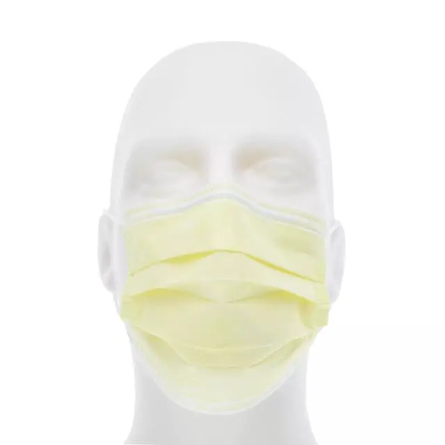 Alt view image 2 of 6 - ASTM F2100 Level 1 Procedure Mask | Medical Face Mask | Spunbond Polypropylene Inner Layer | Softex Binding | Pleated Design | Nose Wire | Ear Loops | Box of 50