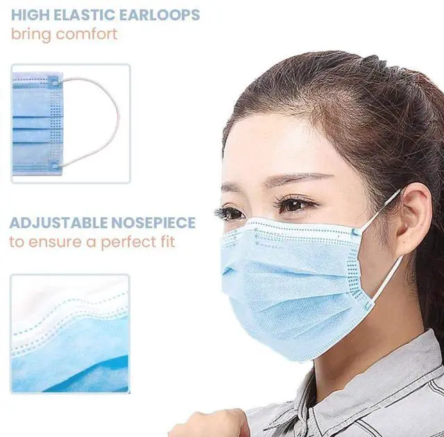 Alt view image 4 of 6 - Disposable Medical Face Mask, Adult 3 Ply, 10 Count/Pack