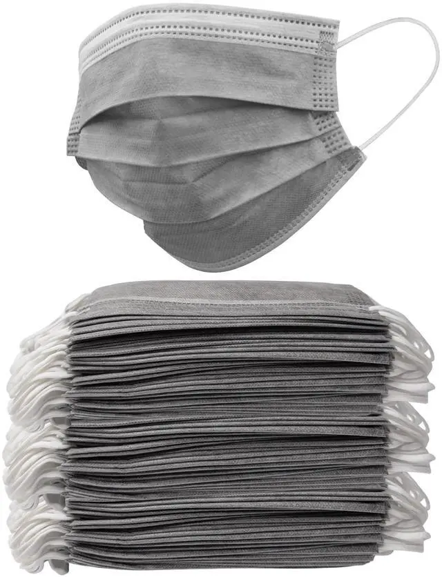 Main image of 150PCS Gray Disposable Face Masks, Non-medical, 3 Layer Protection Face Masks for Adult, Teenager, Seniors Bag 150pcs (Gray)