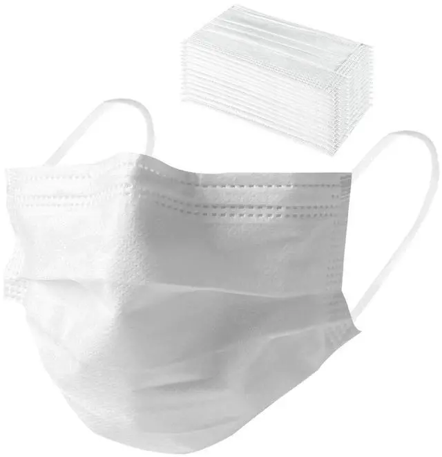 Main image of Face Mask, Disposable Masks for Adult 3-Ply Mouth Cover Dust Safety Protection (Pack of 50)