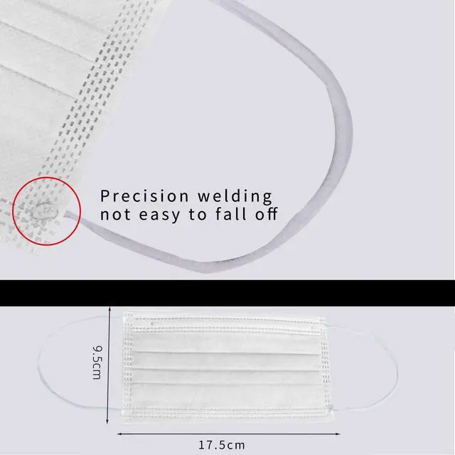 Alt view image 5 of 7 - Face Mask, Disposable Masks for Adult 3-Ply Mouth Cover Dust Safety Protection (Pack of 50)