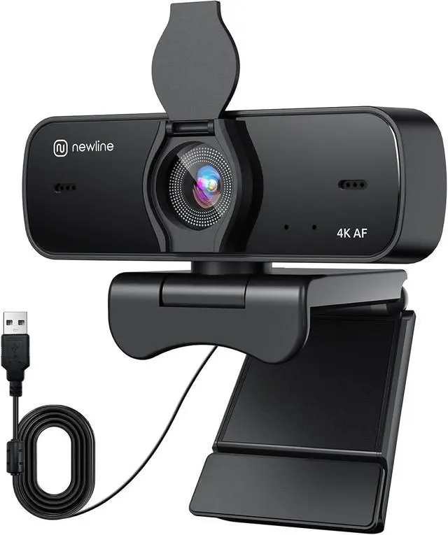 Alt view image 6 of 6 - 4K Webcam for PC with Dual Microphones, Autofocus USB Camera with Privacy Cover and Auto Light Correction, Plug and Play for Laptop, Mac, Zoom, Teams, Video Calls and Streaming