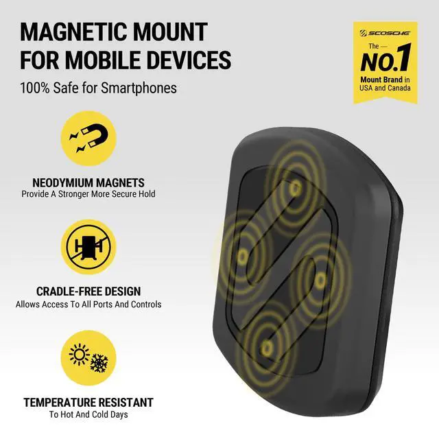 Alt view image 3 of 6 - Scosche MAGFM-2PXCES0 MagicMount Flush Magnetic Dash, Flat Surface Mount for Mobile Devices 2 Pk