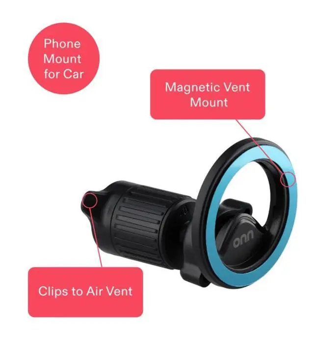 Alt view image 3 of 6 - onn Car Vent Magnetic Universal Phone Mount