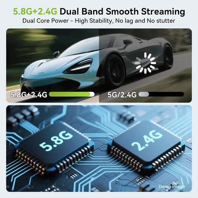 Alt view image 3 of 7 - Wireless HDMI Transmitter and Receiver 2.4G+5G 328FT/100M Support 4K Decode 1080P@60Hz Extender HD Video Output for Video and Audio to Monitor from PC/Projector/TV Box