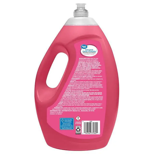 Alt view image 5 of 5 - Great Value Dish Washing Liquid Detergent, Guava, 90 fl oz