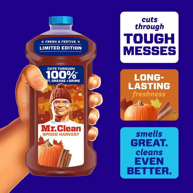 Alt view image 6 of 6 - Mr. Clean All Purpose Cleaner, Floor Cleaner, Mop Soap, Cleaning Liquid, Spiced Harvest, Pumpkin, 41 fl oz