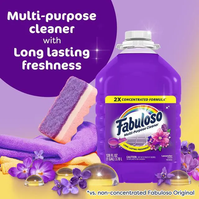 Alt view image 6 of 6 - Fabuloso 2X Multi-Purpose Cleaner, No Rinse Floor Cleaner, Lavender Scent, 128 fl oz
