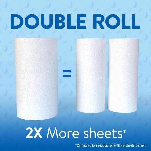 Alt view image 4 of 7 - Great Value Everyday Strong Disposable Paper Towels, 12 Double Rolls, HeavyDuty Absorbent Cleaning Paper for Kitchen & Home
