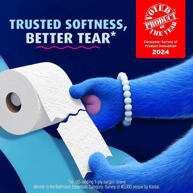 Alt view image 2 of 7 - Charmin Ultra Soft Bathroom Toilet Paper, 6 Mega Rolls, 224 Sheets per Roll, Gentle Absorbent Disposable Tissue for Home Daily Bathroom Use