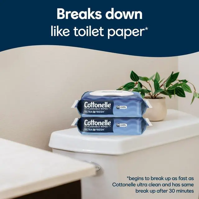 Alt view image 4 of 7 - Ultra Fresh Flushable Wet Wipes, 2 FlipTop Packs, Refreshing Disposable Bathroom Wipes for Daily Personal Cleansing