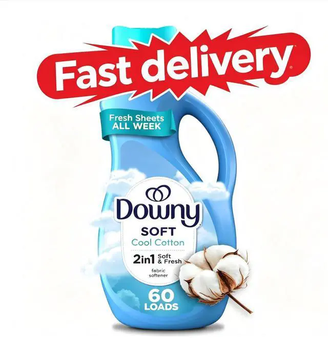 Main image of Downy Cool Cotton Scent Liquid Fabric Softener Conditioner, 44 fl oz, 60 Loads, LongLasting Fragrance Laundry Liquid for Washing Machine Home Use