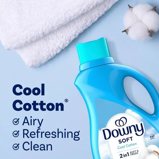 Alt view image 4 of 7 - Downy Cool Cotton Scent Liquid Fabric Softener Conditioner, 44 fl oz, 60 Loads, LongLasting Fragrance Laundry Liquid for Washing Machine Home Use