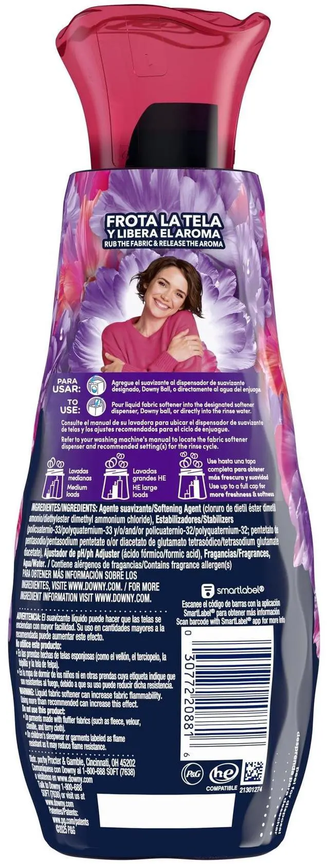 Alt view image 4 of 7 - Intense Floral Scent Liquid Fabric Softener Conditioner, 24 fl oz, 32 Loads, LongLasting Fragrance Laundry Liquid for Washing Machine Home Use