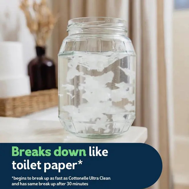 Alt view image 5 of 6 - Cottonelle Gentle Plus Flushable Wet Wipes, 2 FlipTop Packs, Mild Disposable Bathroom Wipes for Daily Personal Cleansing
