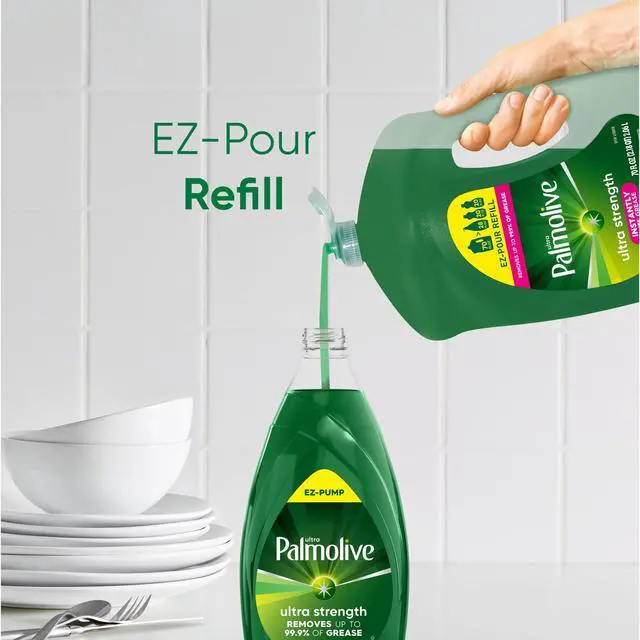 Alt view image 4 of 7 - Palmolive Ultra Strength Liquid Dish Soap, Grease Cutting, 70 fl oz EZ-Pour Refill Bottle