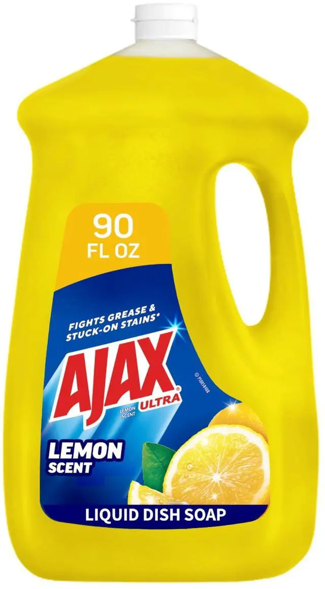Main image of Ajax Ultra Liquid Dish Soap Lemon Scent, Super Degreaser, 90 fl oz Bottle