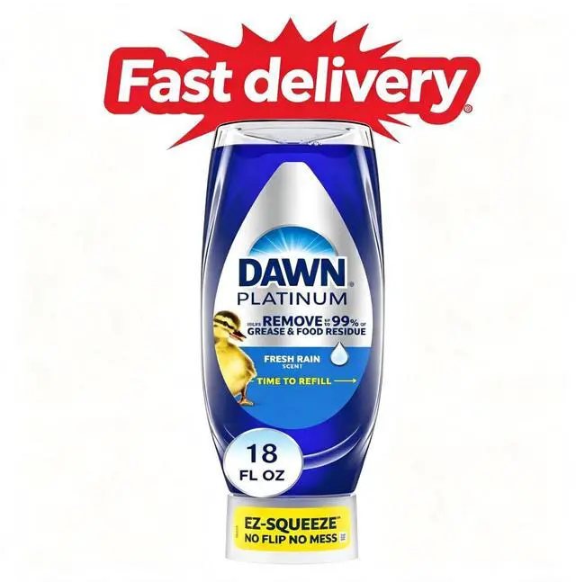 Main image of Dawn Platinum EZ-Squeeze Dish Soap Liquid, Dishwashing Liquid, Grease Removal, Fresh Rain, 18oz