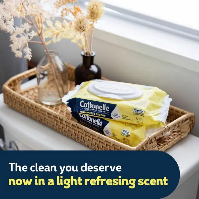 Alt view image 5 of 6 - Cottonelle Summer Fresh Scented Flushable Wipes, 2 Flip-Top Packs