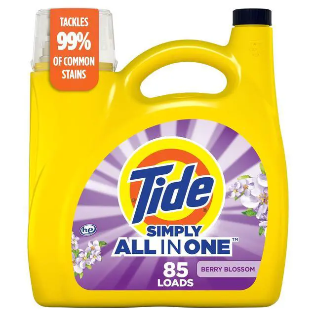 Alt view image 4 of 5 - Tide Simply Liquid Laundry Detergent, Clean & Fresh, Berry Blossom Scent, 85 Loads, 107 fl oz