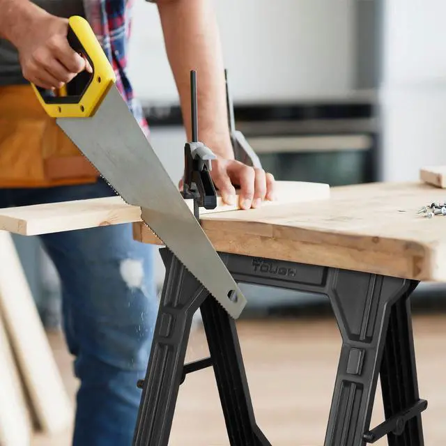 Alt view image 2 of 7 - Hyper Tough Hyper Stack 350 lb Capacity Foldable Polypropylene Sawhorse, 31"