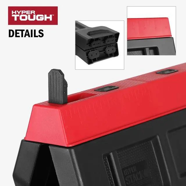 Alt view image 5 of 7 - Hyper Tough Hyper Stack 350 lb Capacity Foldable Polypropylene Sawhorse, 31"