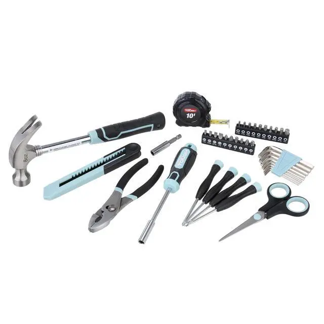 Alt view image 3 of 7 - Hyper Tough 40-Piece Seafoam Household Tool Kit for Basic Repairs and DIY Projects