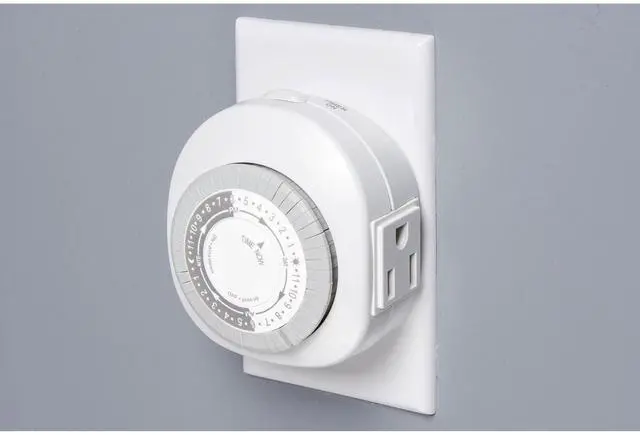 Alt view image 6 of 7 - Hyper Tough Indoor Grounded Analog Timer with 3-Prong Outlet