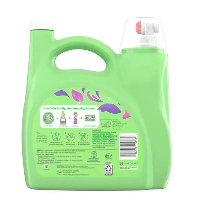 Alt view image 3 of 5 - Gain Liquid Laundry Fabric Softener and Conditioner, Moonlight Breeze Scent, 140 fl oz, 190 Loads