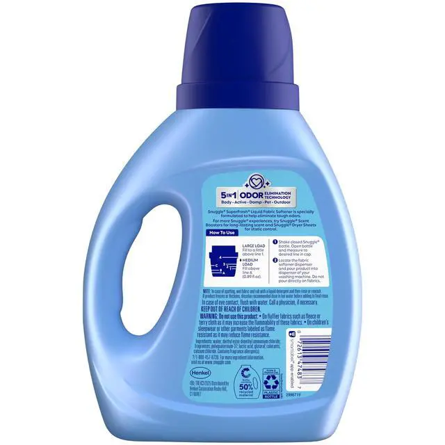 Alt view image 5 of 5 - Snuggle SuperFresh Liquid Fabric Softener, Odor Eliminating, Morning Breeze, 40 Loads