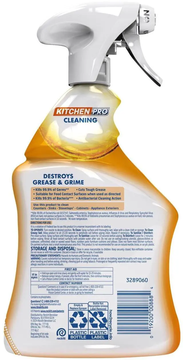 Alt view image 6 of 7 - LYSOL Kitchen Pro Antibacterial Cleaner - Trigger 9/22 fl oz.