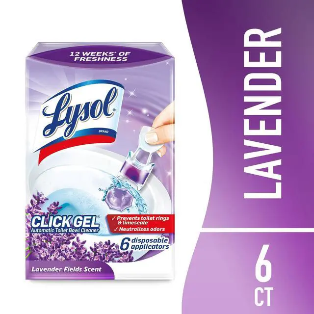 Alt view image 5 of 6 - Lysol® Click Gel Automatic Toilet Bowl Cleaner, Gel Toilet Bowl Cleaner, for Cleaning and Refreshing, Brand New Day Lavender Fields Scent, 6 Applicators