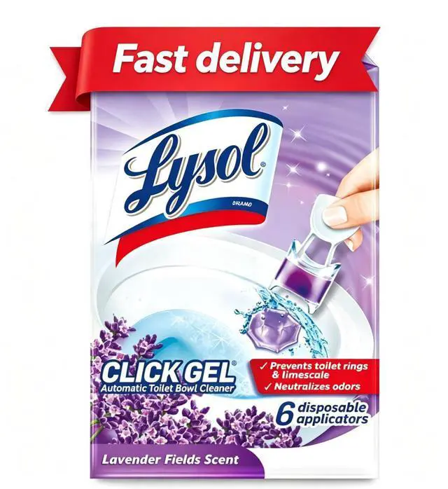 Main image of Lysol® Click Gel Automatic Toilet Bowl Cleaner, Gel Toilet Bowl Cleaner, for Cleaning and Refreshing, Brand New Day Lavender Fields Scent, 6 Applicators