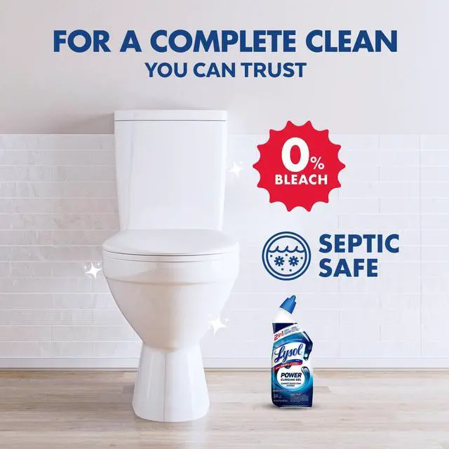 Alt view image 6 of 7 - Lysol Toilet Bowl Cleaner Clinging Gel, Power, Disinfecting Bathroom Cleaner and Toilet Bowl Stain Remover, 24 fl oz (2 Pack)