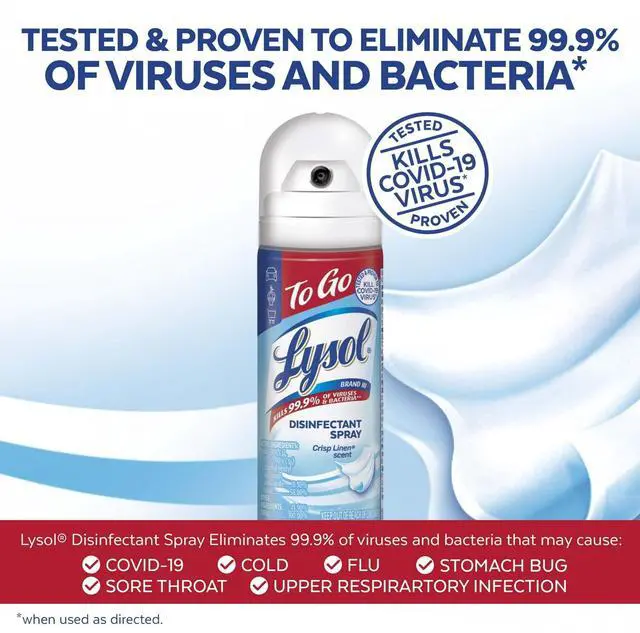 Alt view image 4 of 6 - Lysol To Go Travel Size Disinfectant Spray, Crisp Linen, 1.5 fl oz