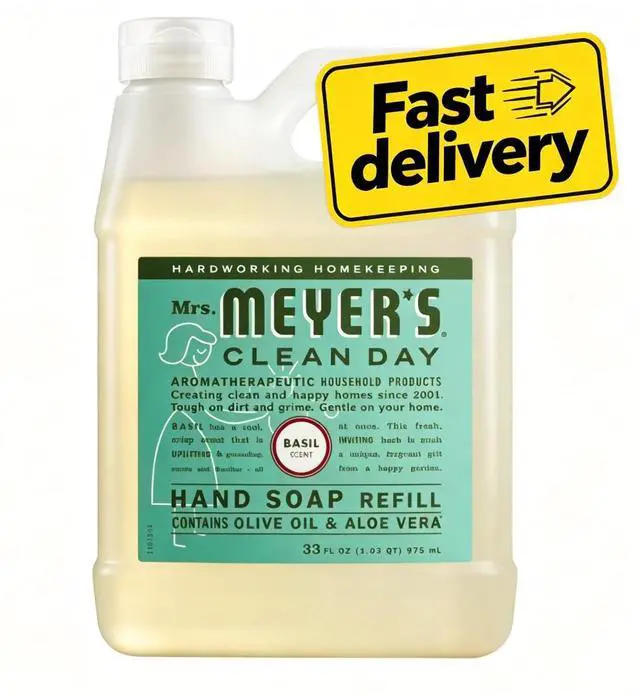 Main image of Mrs. Meyer's Clean Day Hand Soap Refill, Basil Scent, 33 Fl Oz