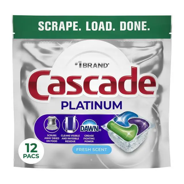 Alt view image 5 of 7 - Cascade Platinum Dishwasher Pods, Dishwasher Detergent, Dish Detergent Soap, Fresh, 12 Count