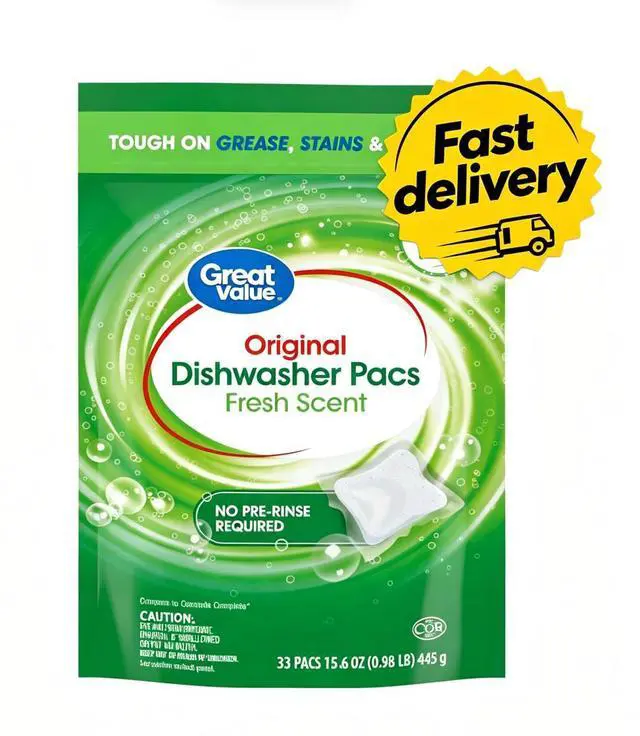 Main image of Great Value Original Dishwasher Pacs, Fresh Scent, 33 Count