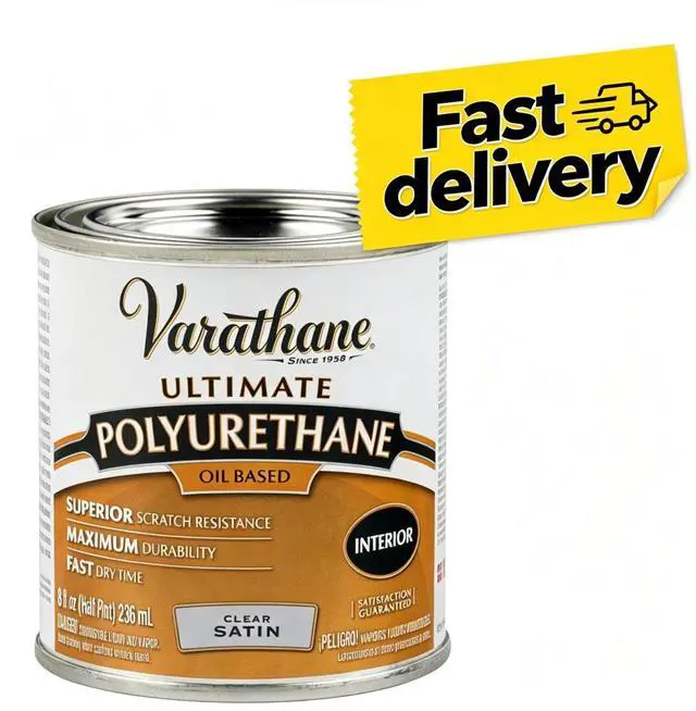 Main image of Clear, Varathane Ultimate Oil-Based Interior Polyurethane, Satin-9161H, Half Pint