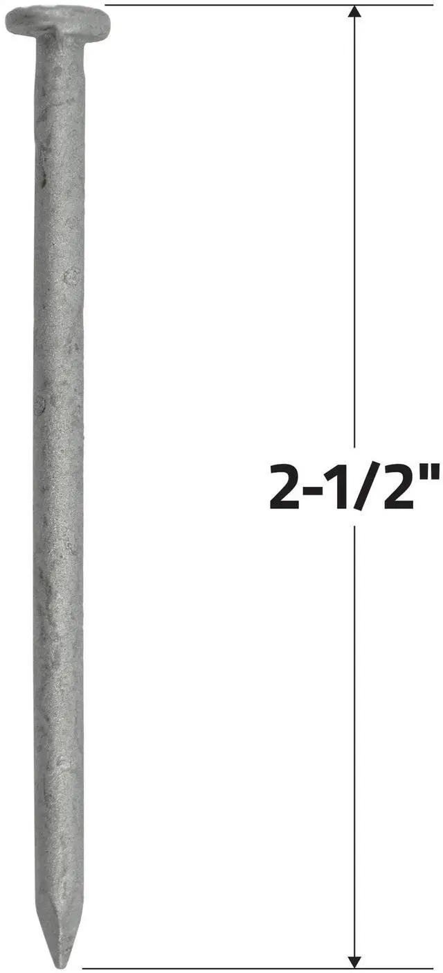 Alt view image 3 of 7 - Grip-Rite #10-1/4 x 2-1/2 In. 8-Penny Hot-Galvanized Steel Common Nails 1Lb.