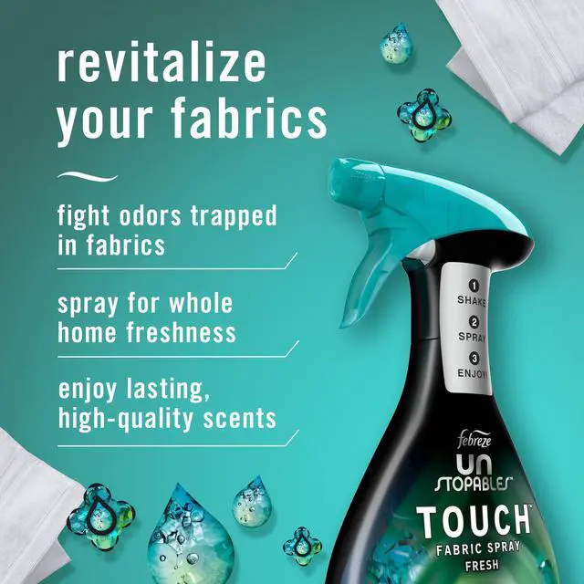 Alt view image 3 of 7 - Febreze Fabric Spray Air Freshener, Odor-Fighting Fabric Refresher, Unstopables Fresh, 27 oz