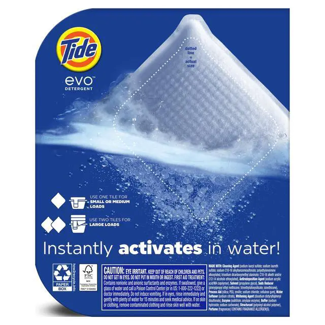 Alt view image 7 of 7 - Tide evo Laundry Detergent Tiles, 100% Concentrated, Original Tide Scent, 16 Count