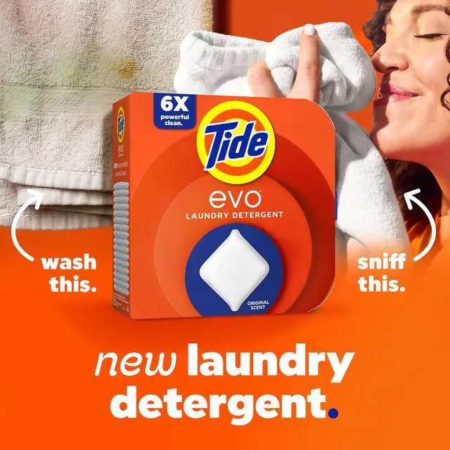 Alt view image 3 of 6 - Tide Evo Laundry Detergent Tiles, 100% Concentrated, 6X Cleaning Power, Spring Blast Scent, 16 Count