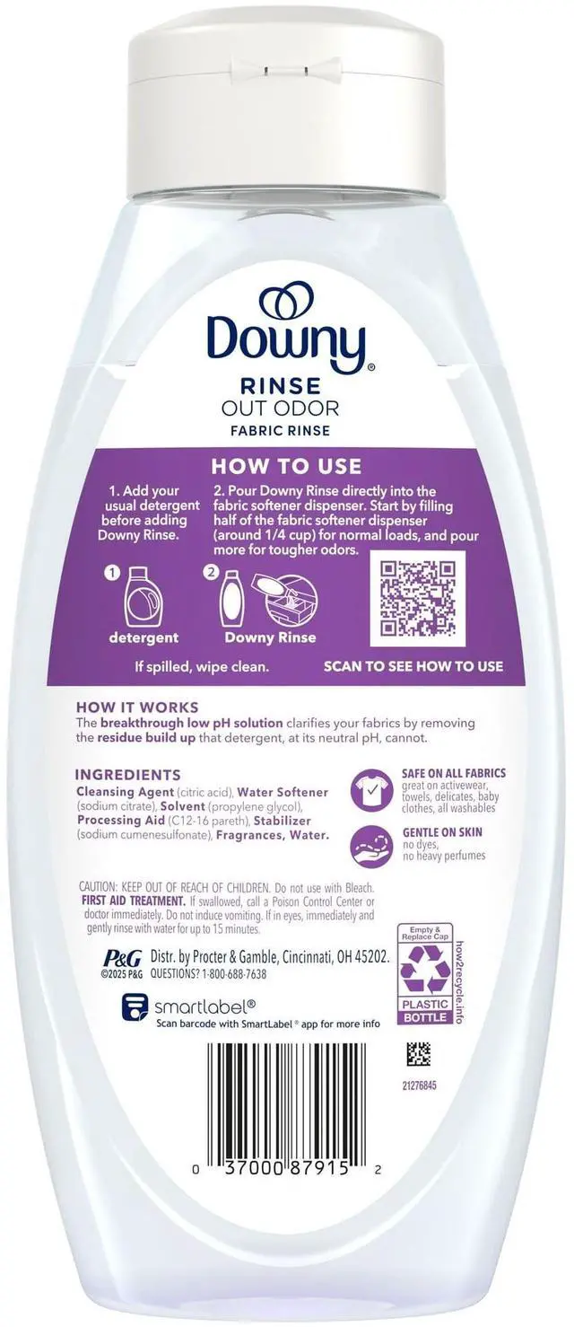 Alt view image 2 of 7 - Downy Rinse Out Odor Laundry Rinse, Tackles Tough Odors and Refreshes, Fresh Lavender Scent, 25.5 fl oz
