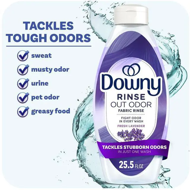 Main image of Downy Rinse Out Odor Laundry Rinse, Tackles Tough Odors and Refreshes, Fresh Lavender Scent, 25.5 fl oz