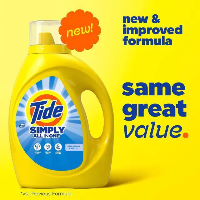 Alt view image 5 of 7 - Tide Simply Laundry Detergent Liquid Oxi Boost + Ultra Stain Release, Refreshing Breeze Scent, 94 fl oz, 70 Loads