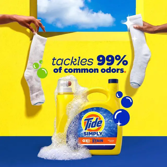 Alt view image 4 of 7 - Tide Simply Laundry Detergent Liquid Oxi Boost + Ultra Stain Release, Refreshing Breeze Scent, 94 fl oz, 70 Loads