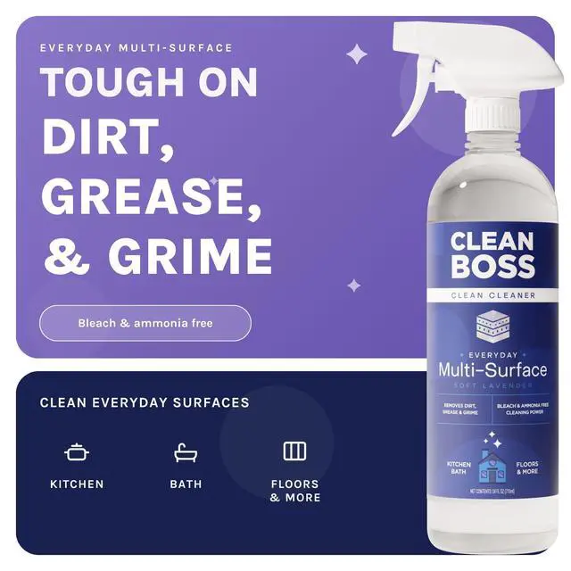 Alt view image 6 of 7 - CleanBoss Everyday Multi-Surface Cleaner, Soft Lavender, 24 fl oz